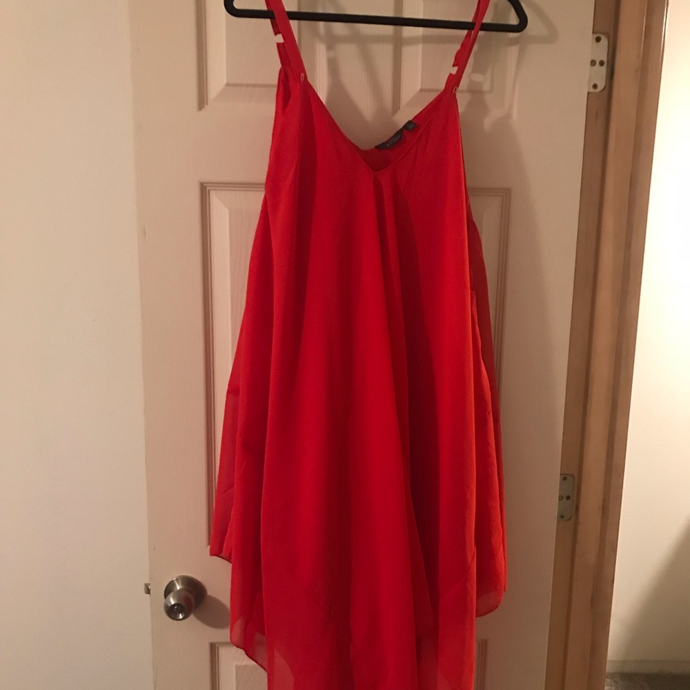 Red flowy dress